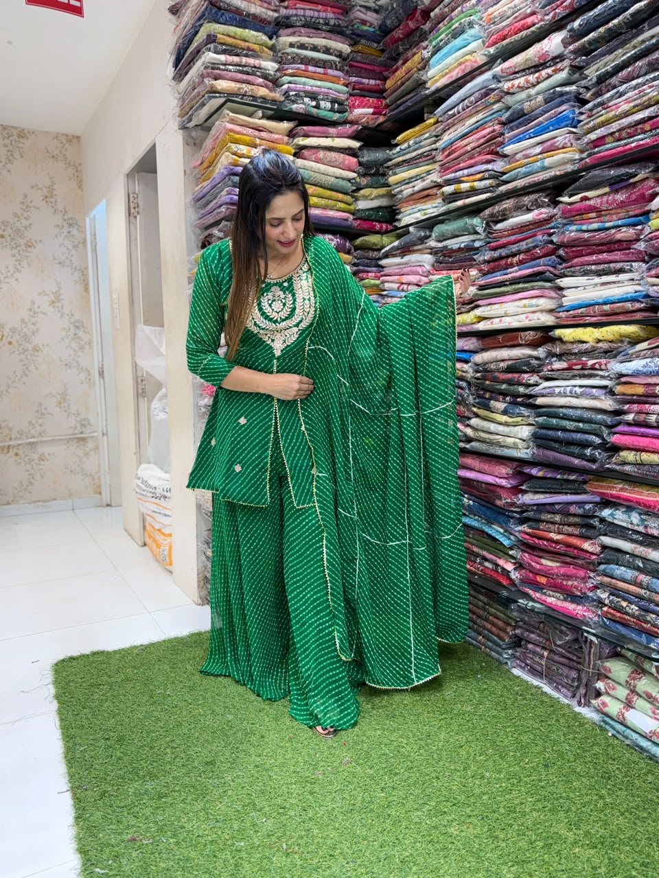 Pure Georgette Green 3pc Set