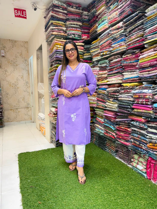 Pure Cotton Purple 2pc Set
