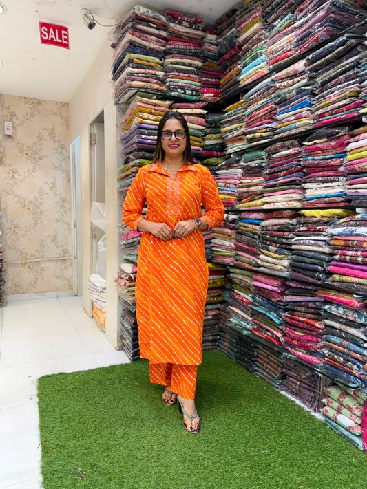 Pure Cotton Orange 2pc Set