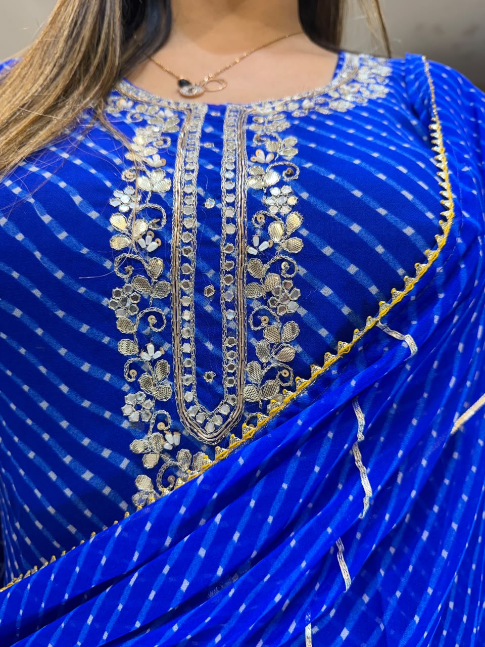 Pure Georgette Blue 3pc Set