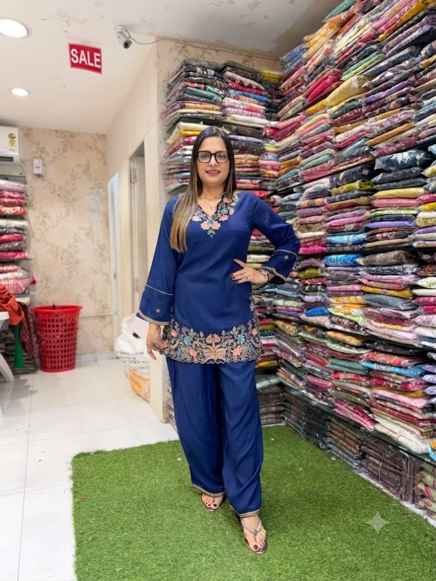 Pure German Rayon Blue 2pc Set