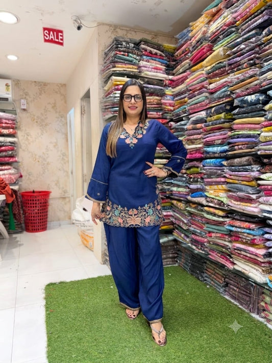 Pure German Rayon Blue 2pc Set