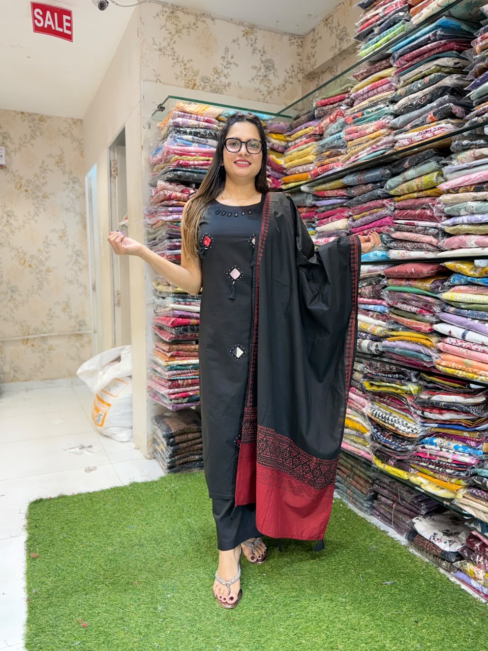 Pure Daabu Cotton Black 3pc Set