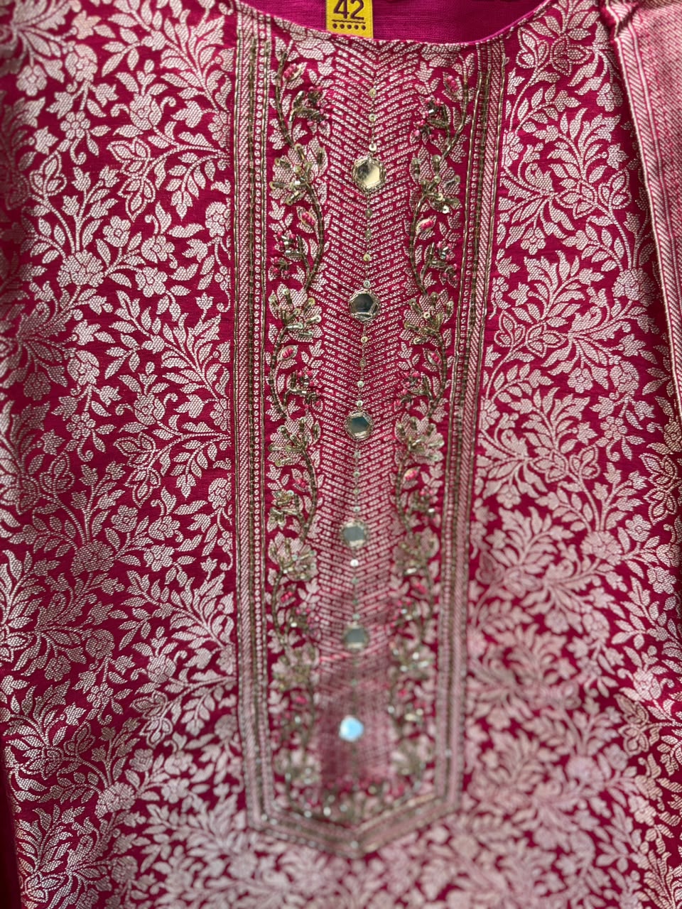 Pure Kanjiwaram Silk Rani Pink 3pc Set