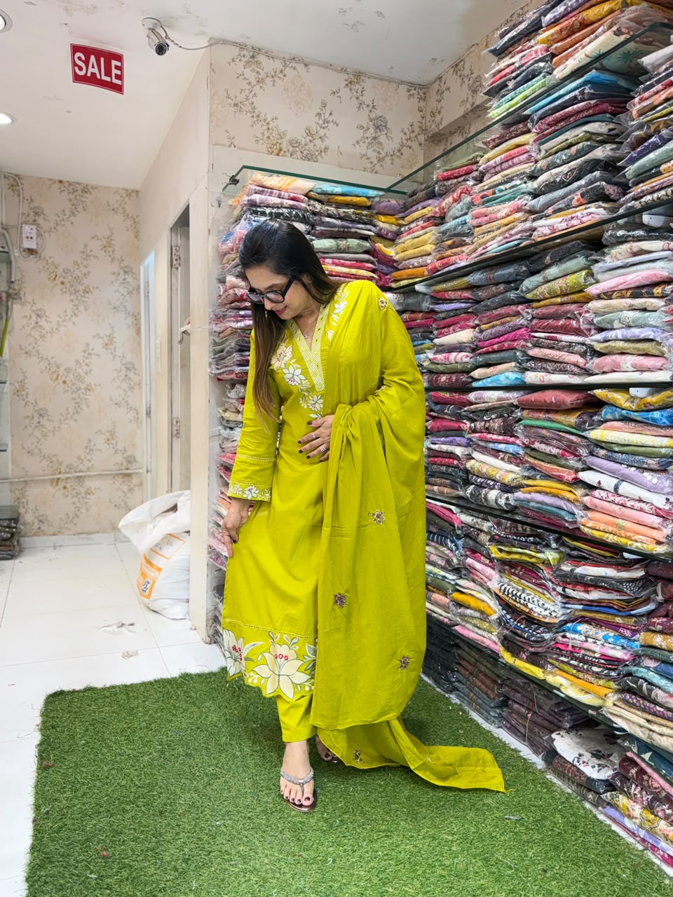 Pure Cotton Chatni Green 3pc Set