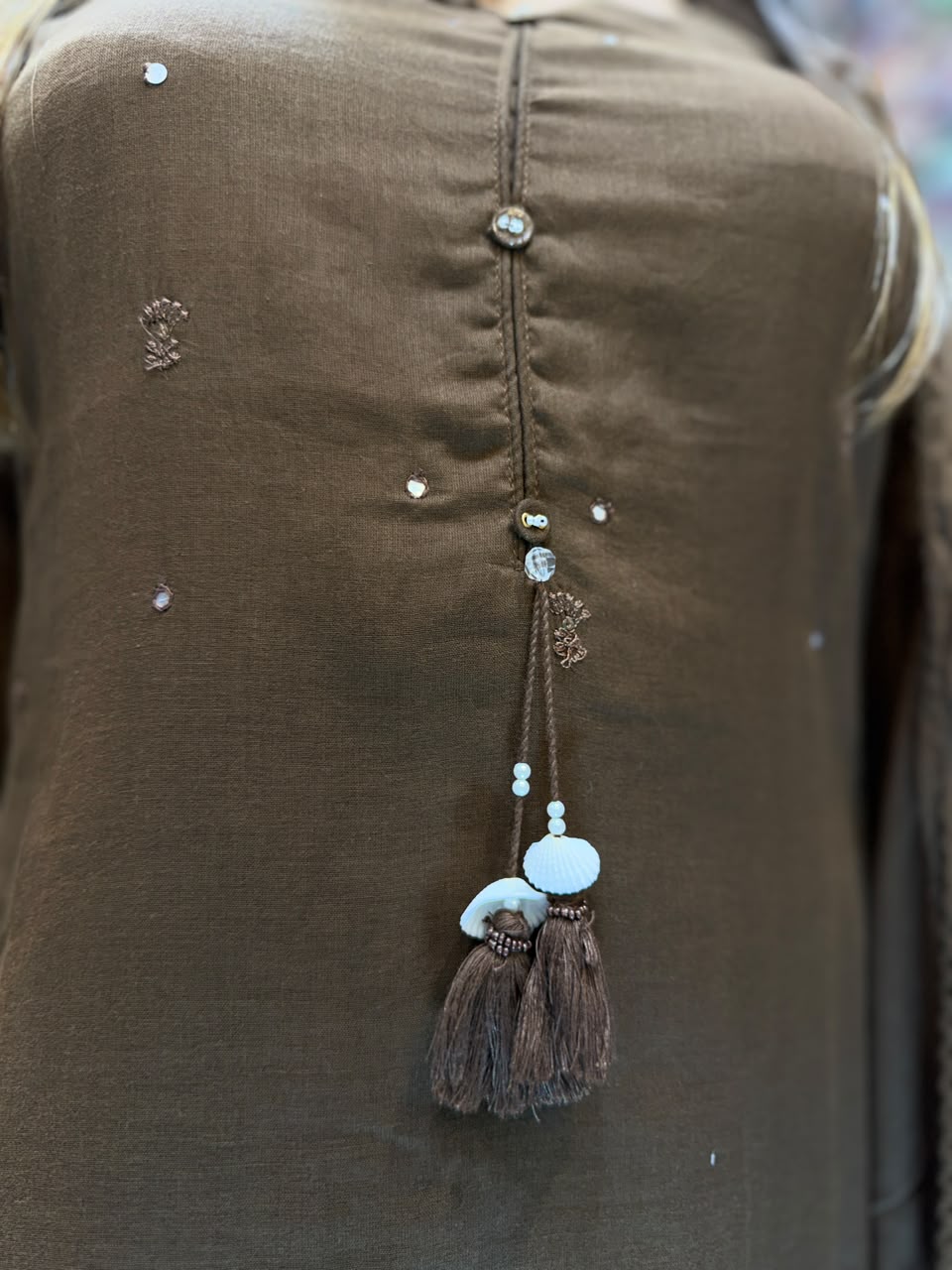 Pure Mull Cotton Brown 3pc Set