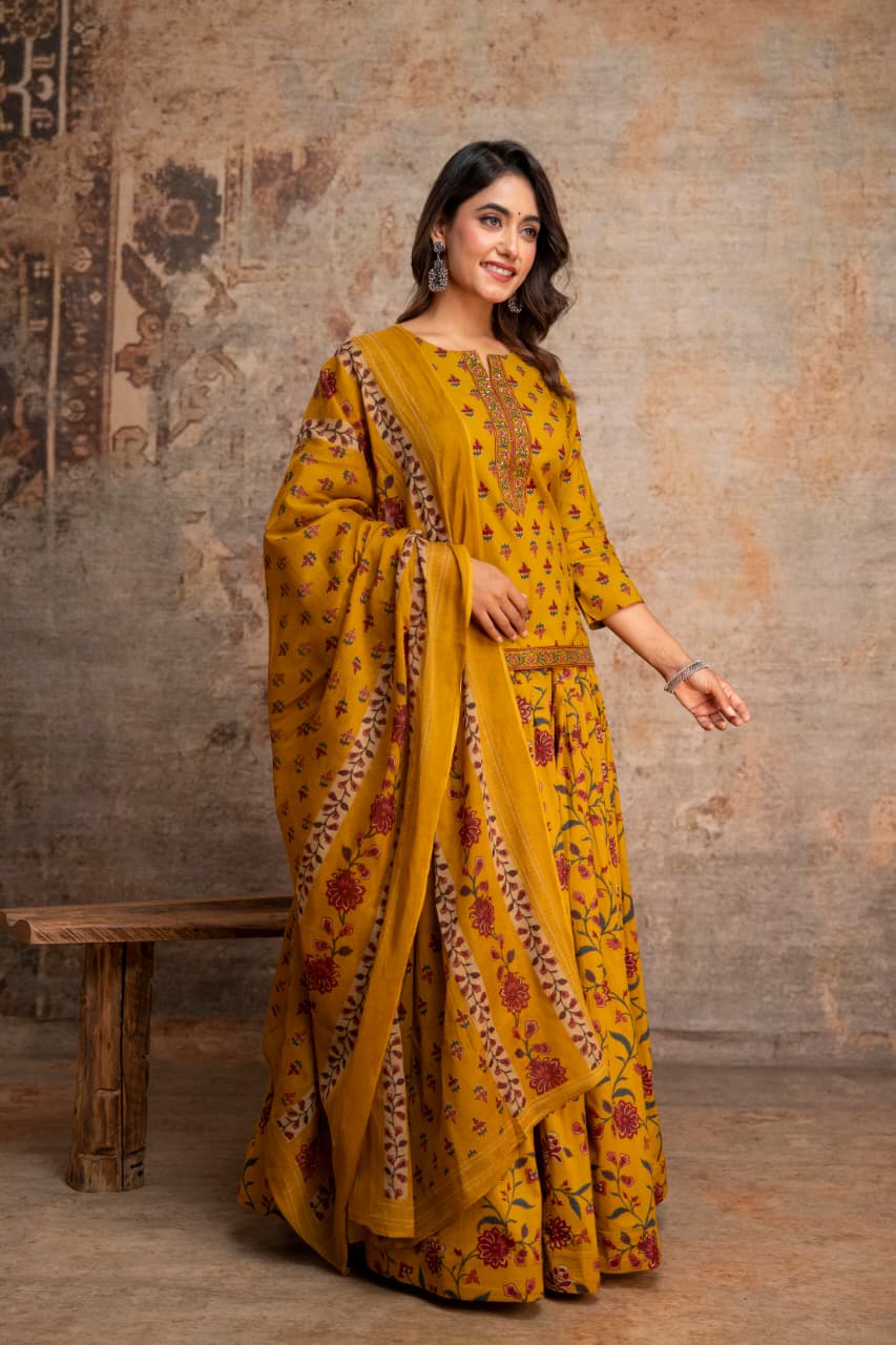 Pure Cotton Yellow 3pc Set