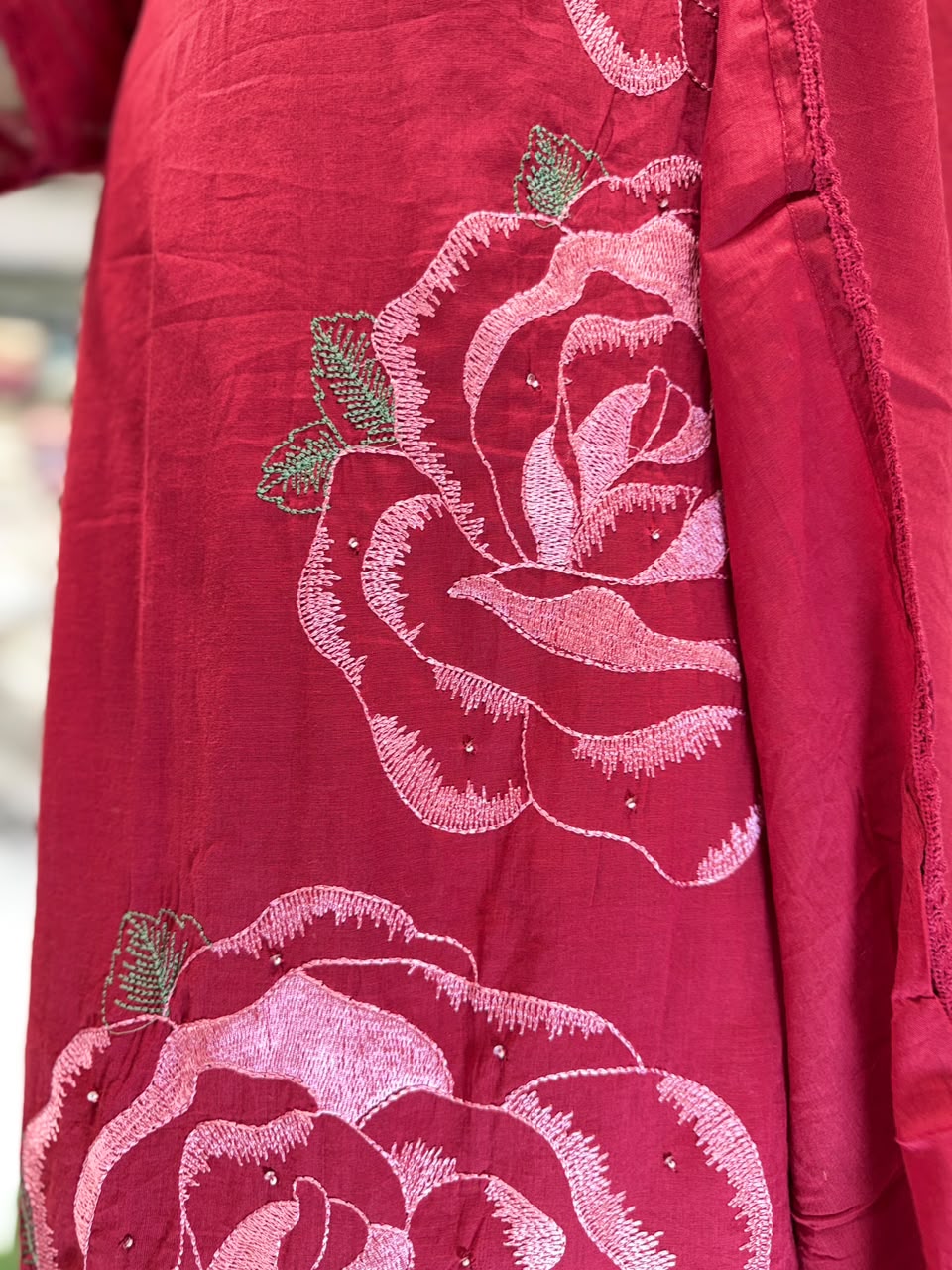 Pure Mull Cotton Cherry Red 3pc Set