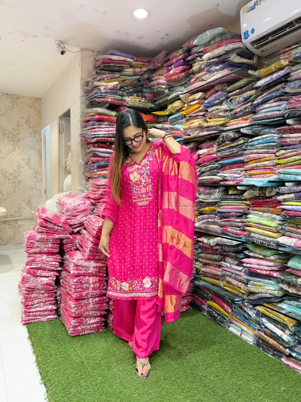 Pure Crep Rani Pink 3pc Set