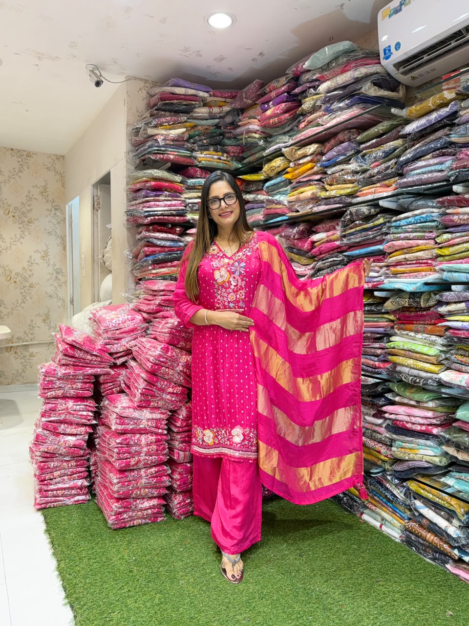 Pure Crep Rani Pink 3pc Set