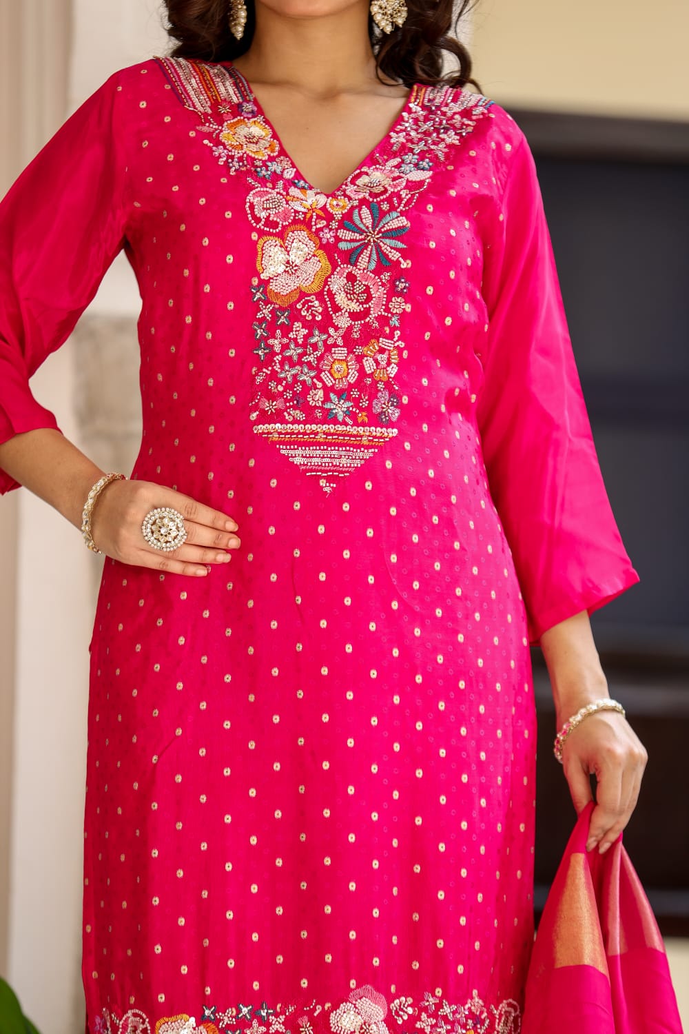 Pure Crep Rani Pink 3pc Set
