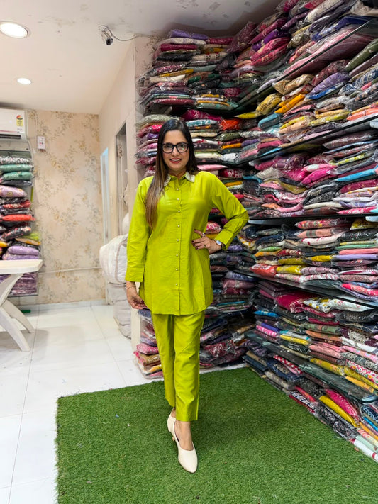 Pure Cotton Silk Green 2pc Set