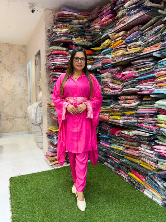 Pure Muslin Pink 2pc Set