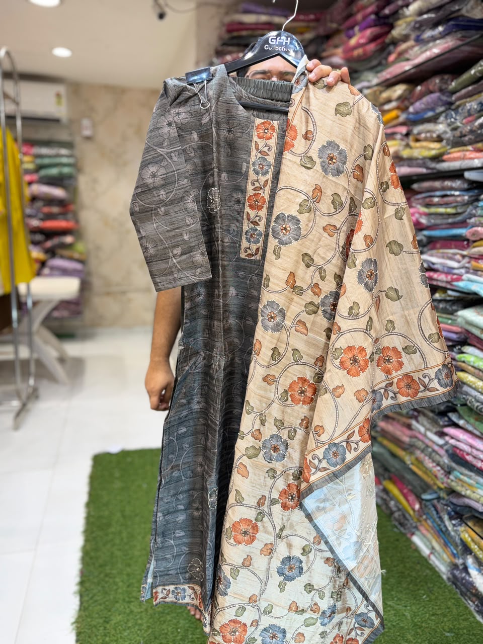 Pure Tussle Silk Gray 3pc Set