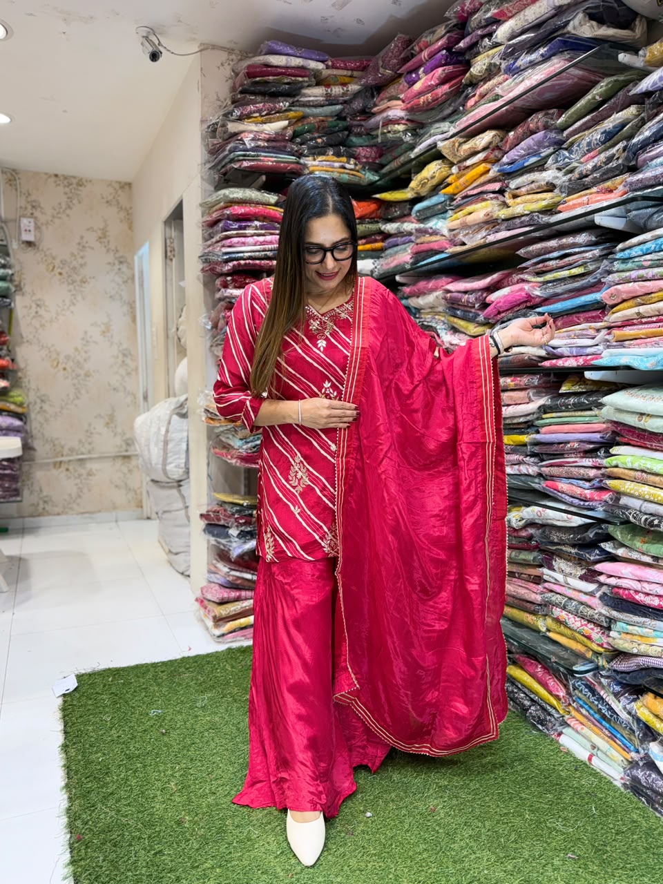 Pure Ho Silk Cherry Red 3pc Set