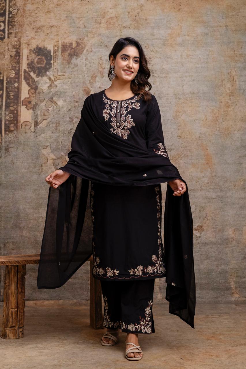 Pure Cotton Black 3pc Set