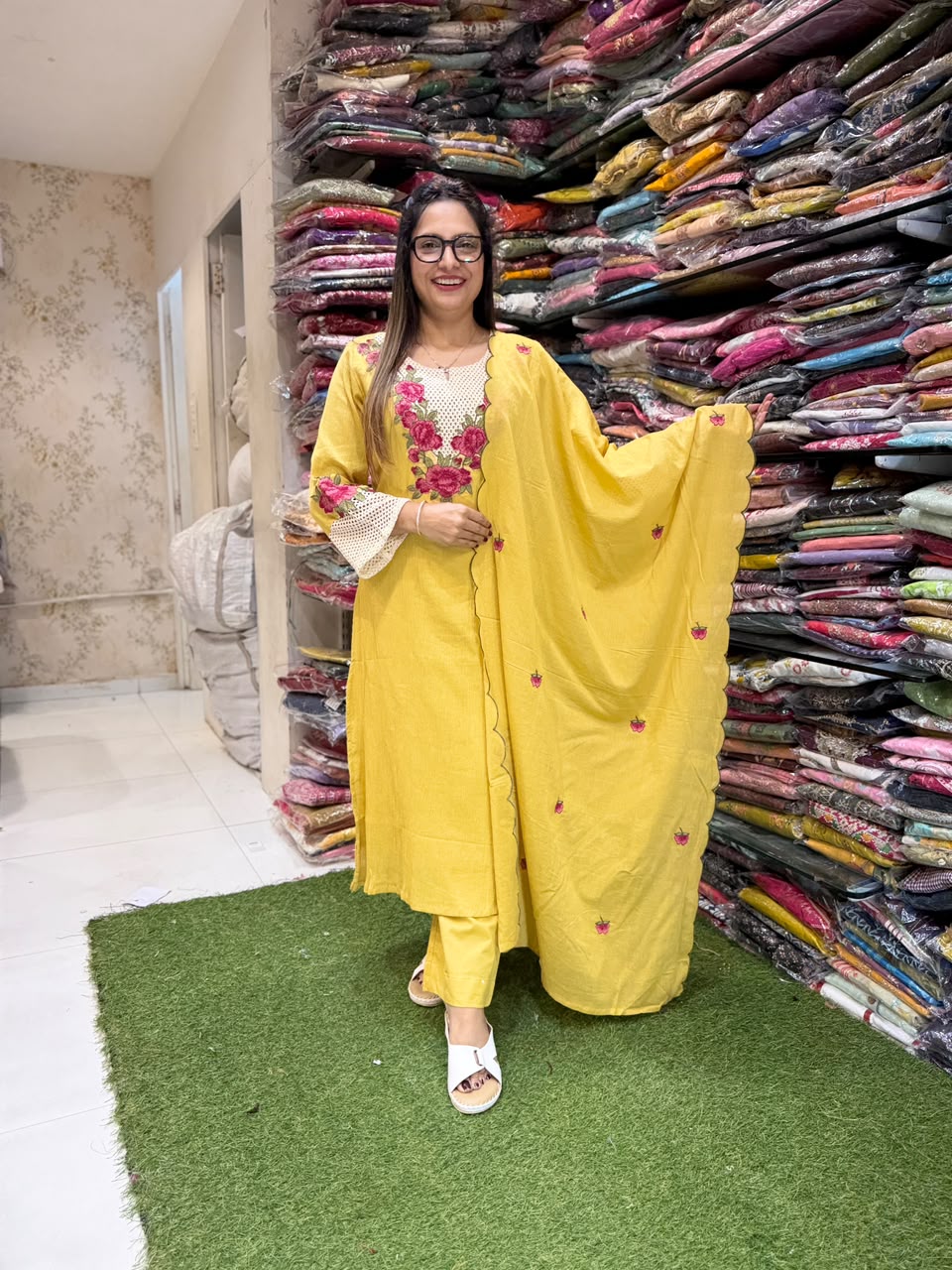 Pure Crush Cotton Yellow 3pc Set