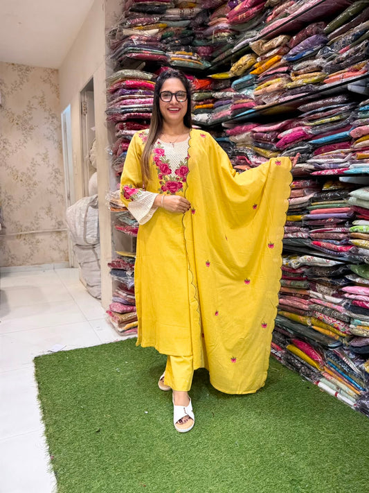Pure Crush Cotton Yellow 3pc Set