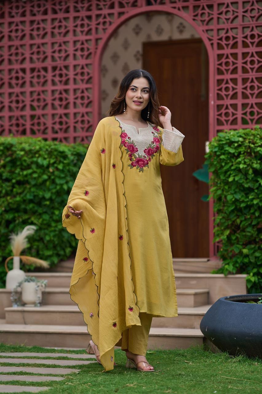 Pure Crush Cotton Yellow 3pc Set