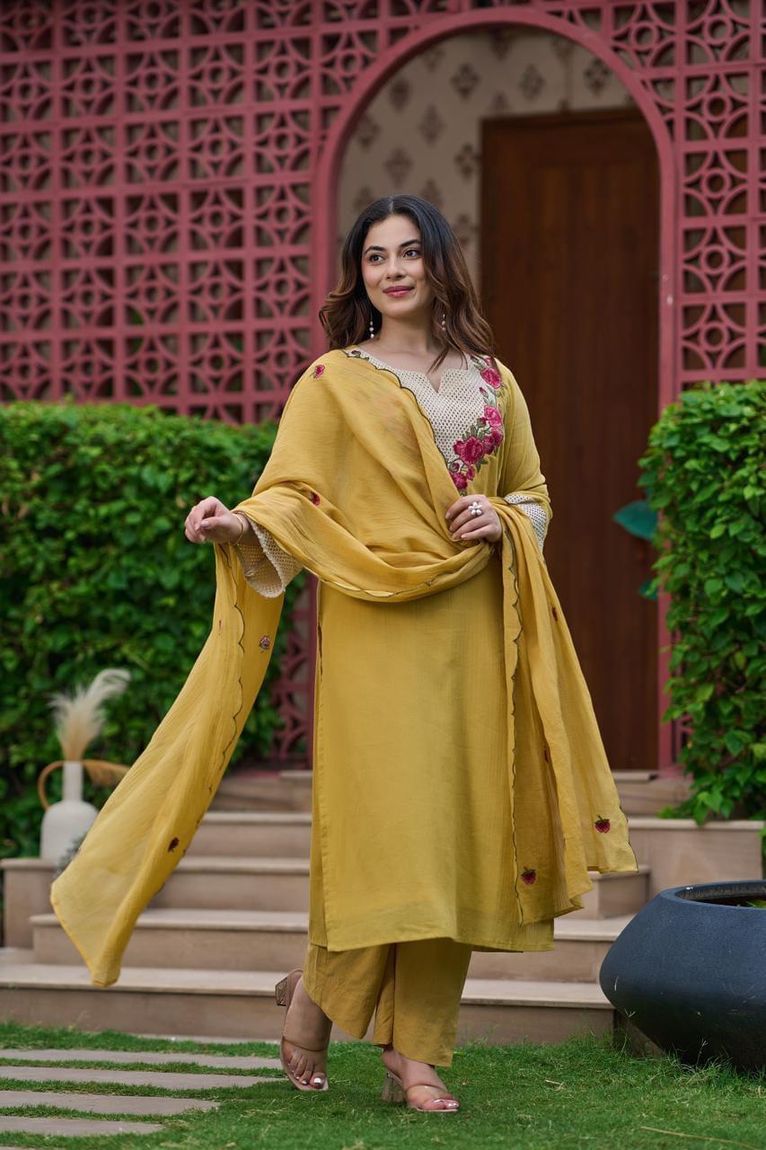 Pure Crush Cotton Yellow 3pc Set