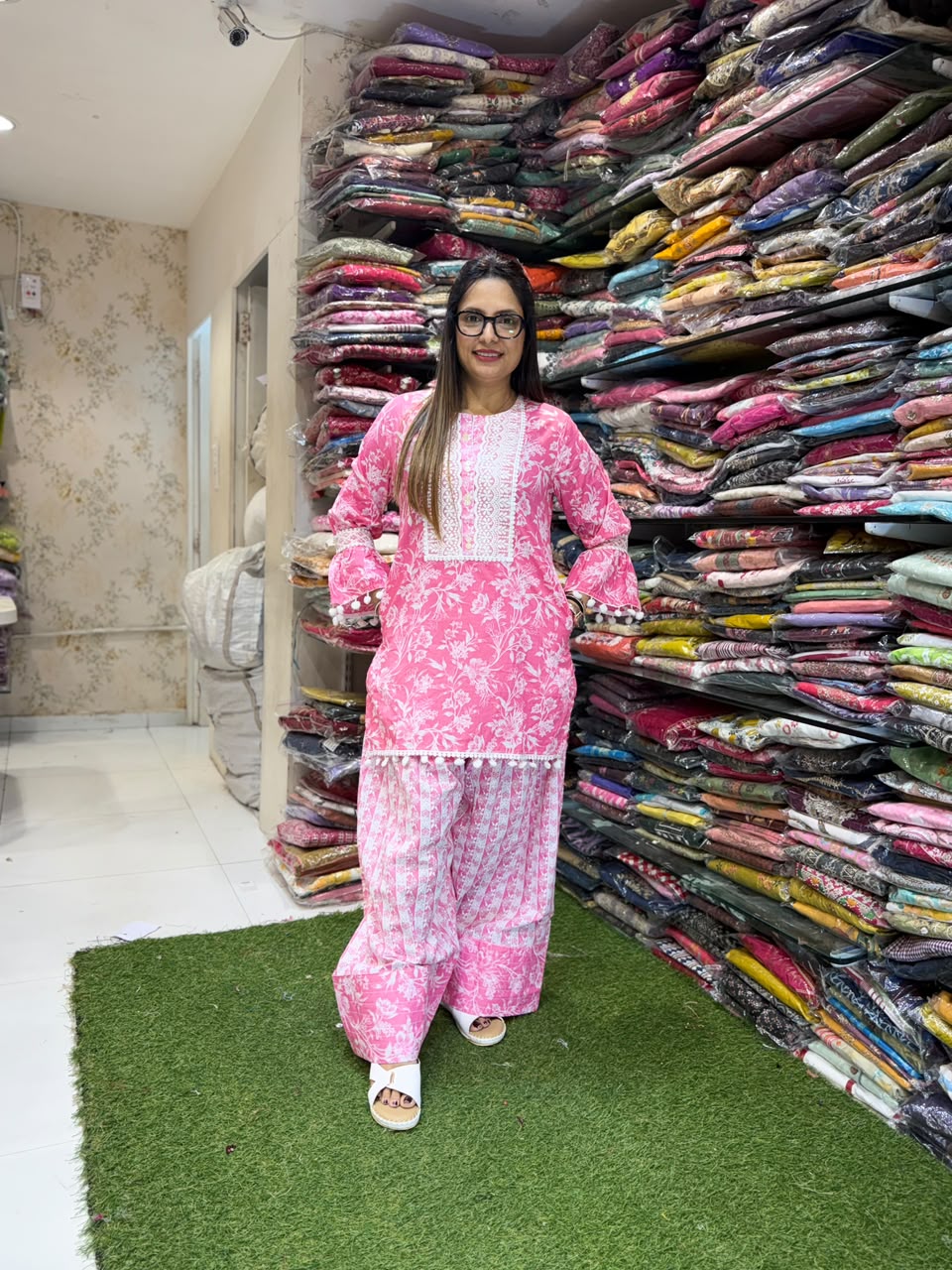 Pure Cotton Farsi Salwar Pink 2pc Set