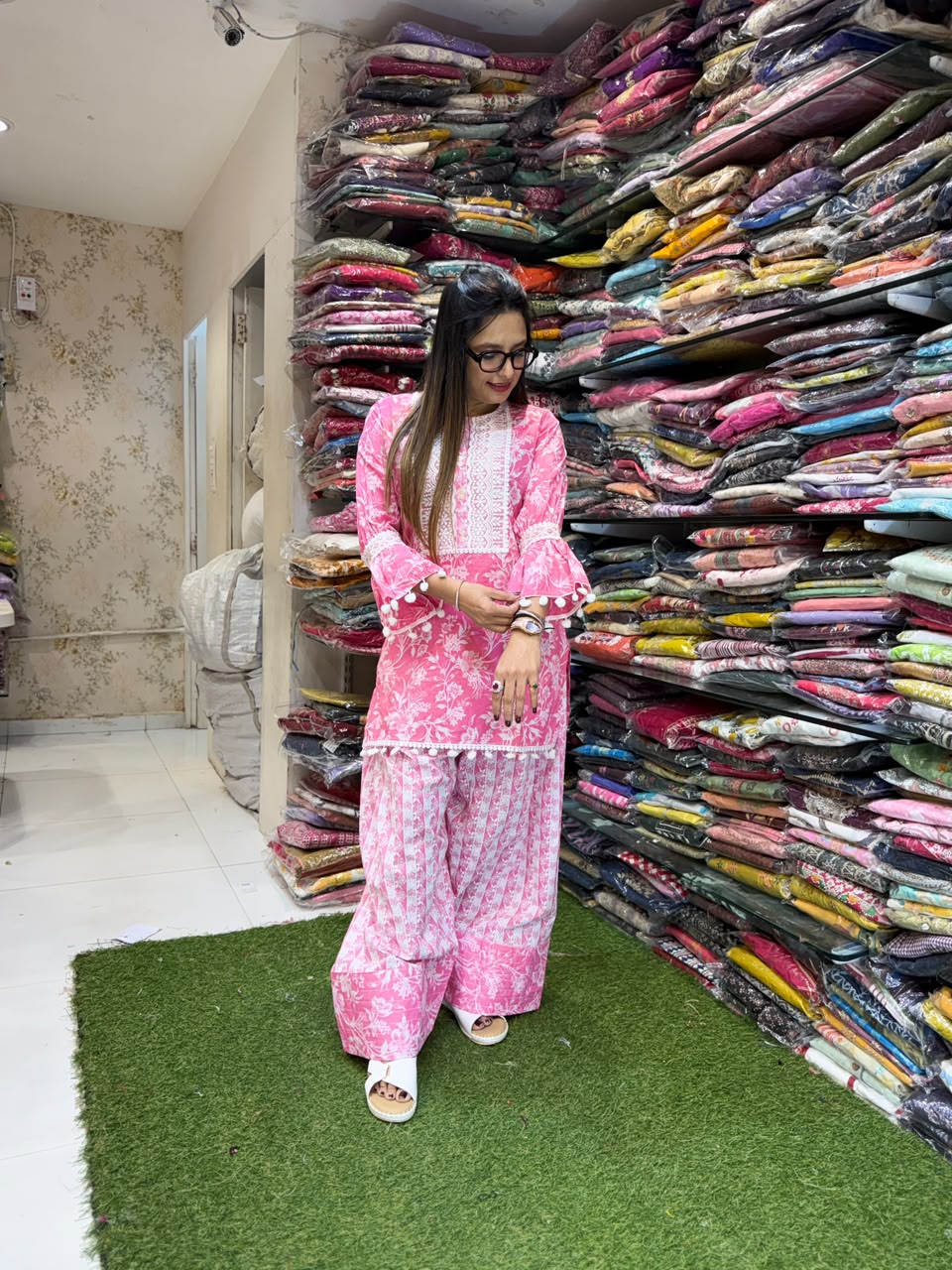 Pure Cotton Farsi Salwar Pink 2pc Set