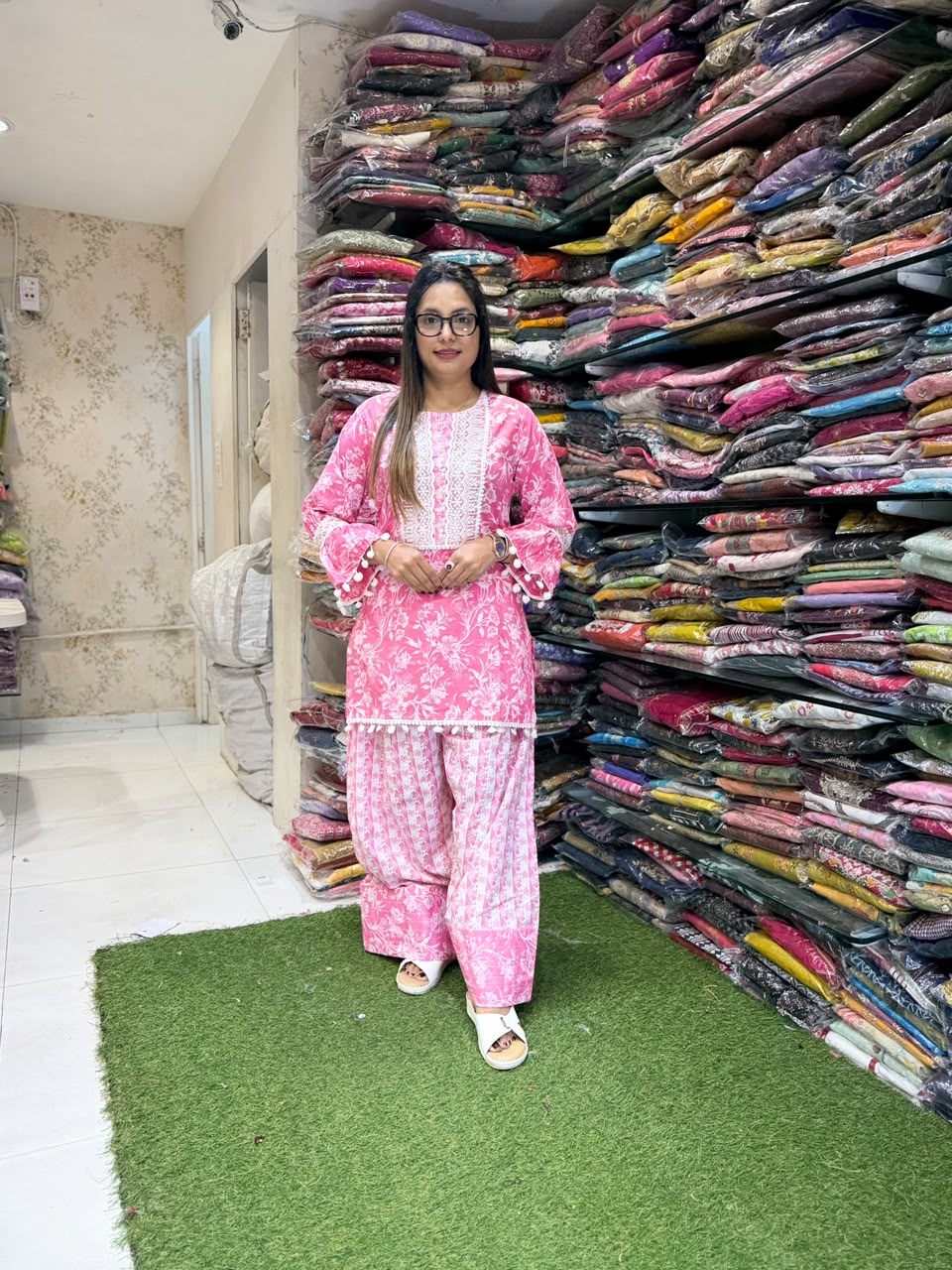 Pure Cotton Farsi Salwar Pink 2pc Set