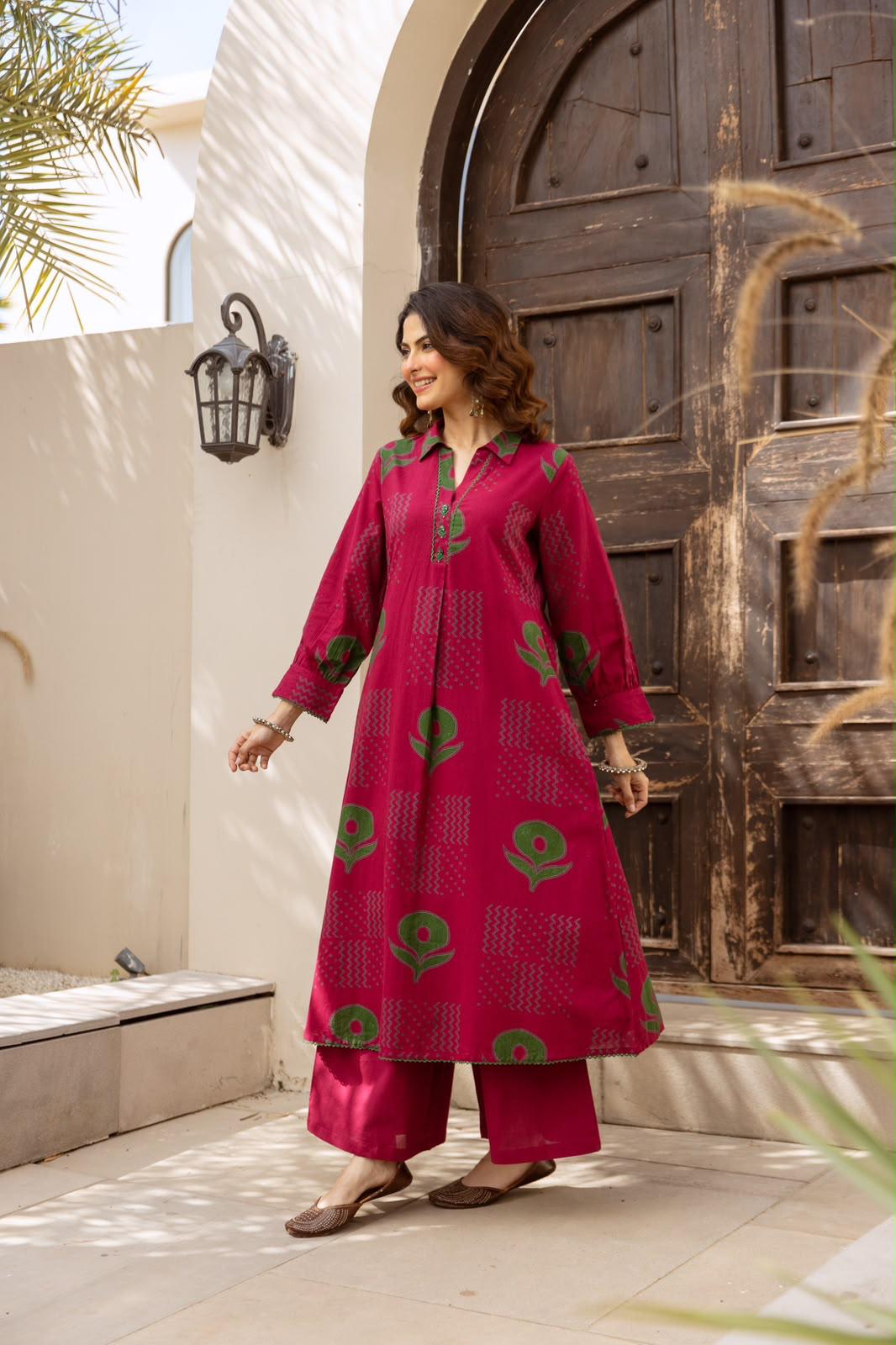 Pure Flex Cotton Mazenta 2pc Set