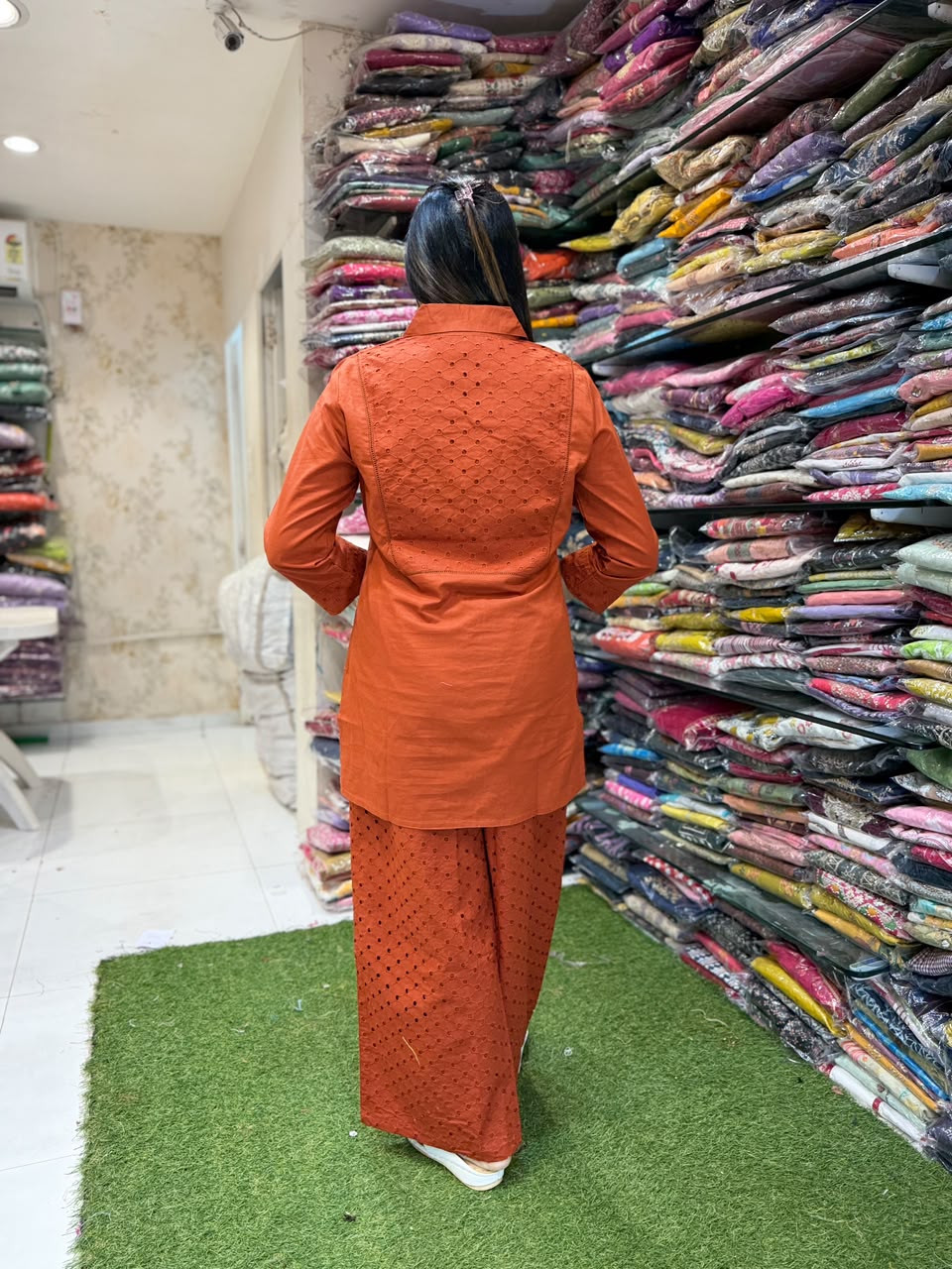 Pure Cotton Rust Orange 2pc Set