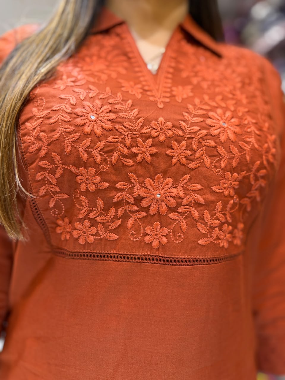 Pure Cotton Rust Orange 2pc Set