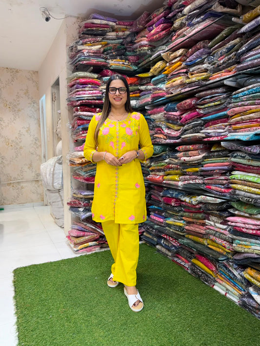 Pure Mull Cotton Yellow 2pc Set