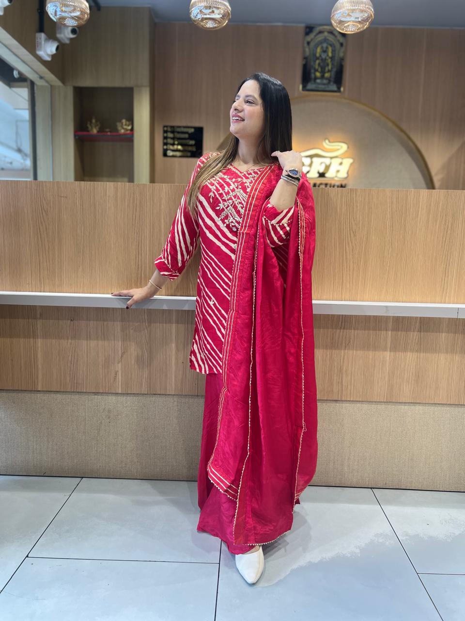 Pure Ho Silk Cherry Red 3pc Set