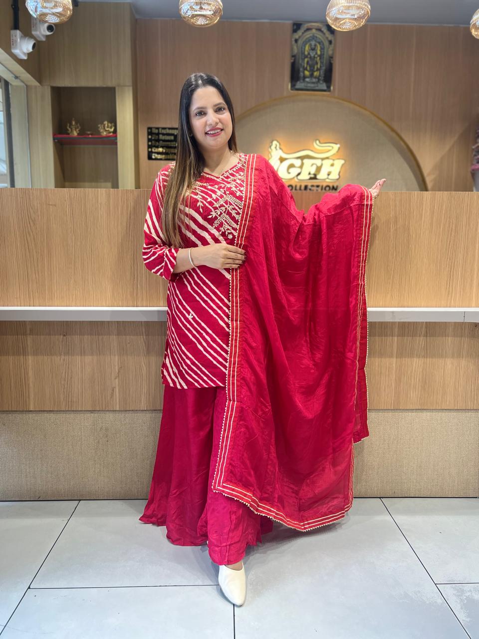 Pure Ho Silk Cherry Red 3pc Set