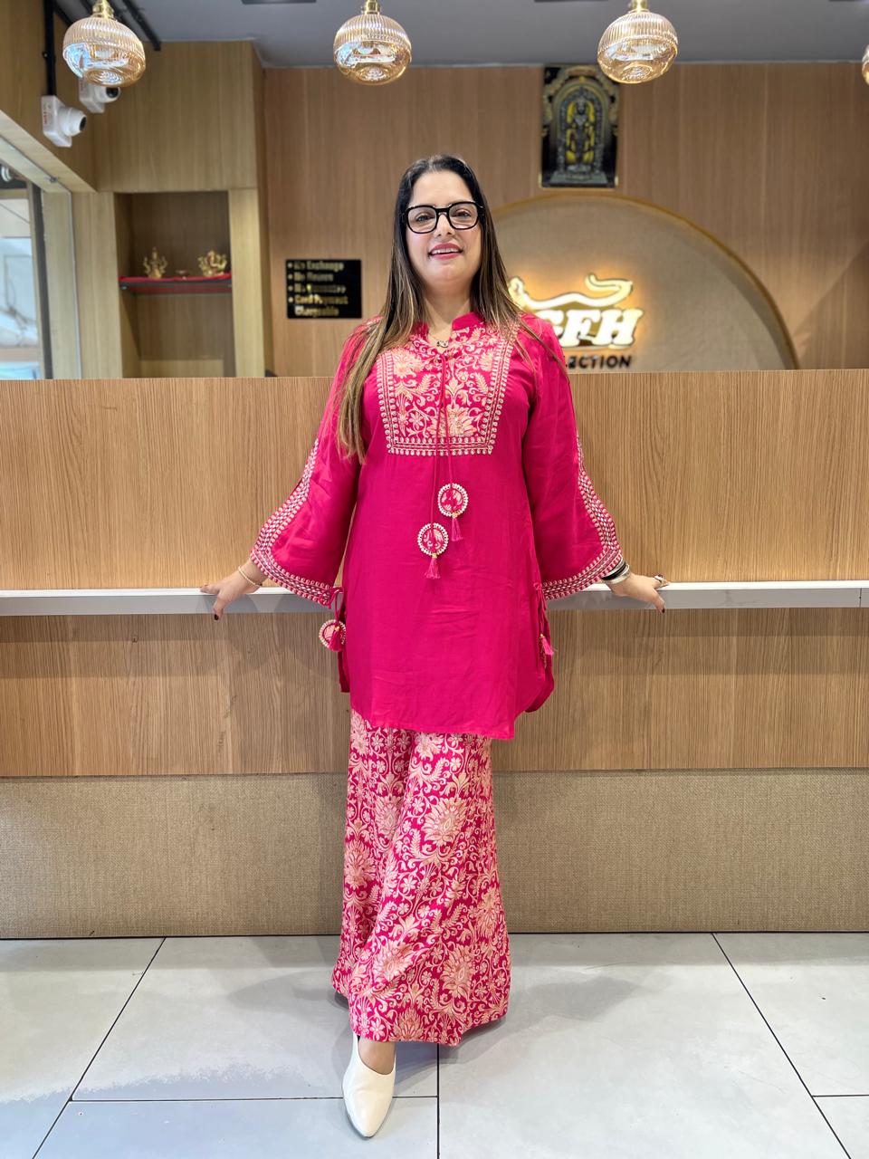 Pure Muslin Pink 2pc Set