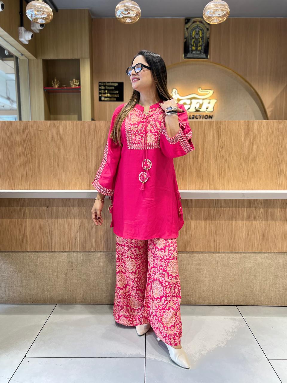 Pure Muslin Pink 2pc Set