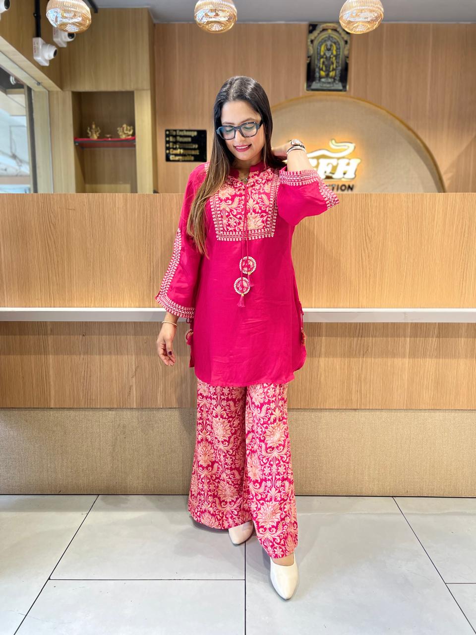 Pure Muslin Pink 2pc Set