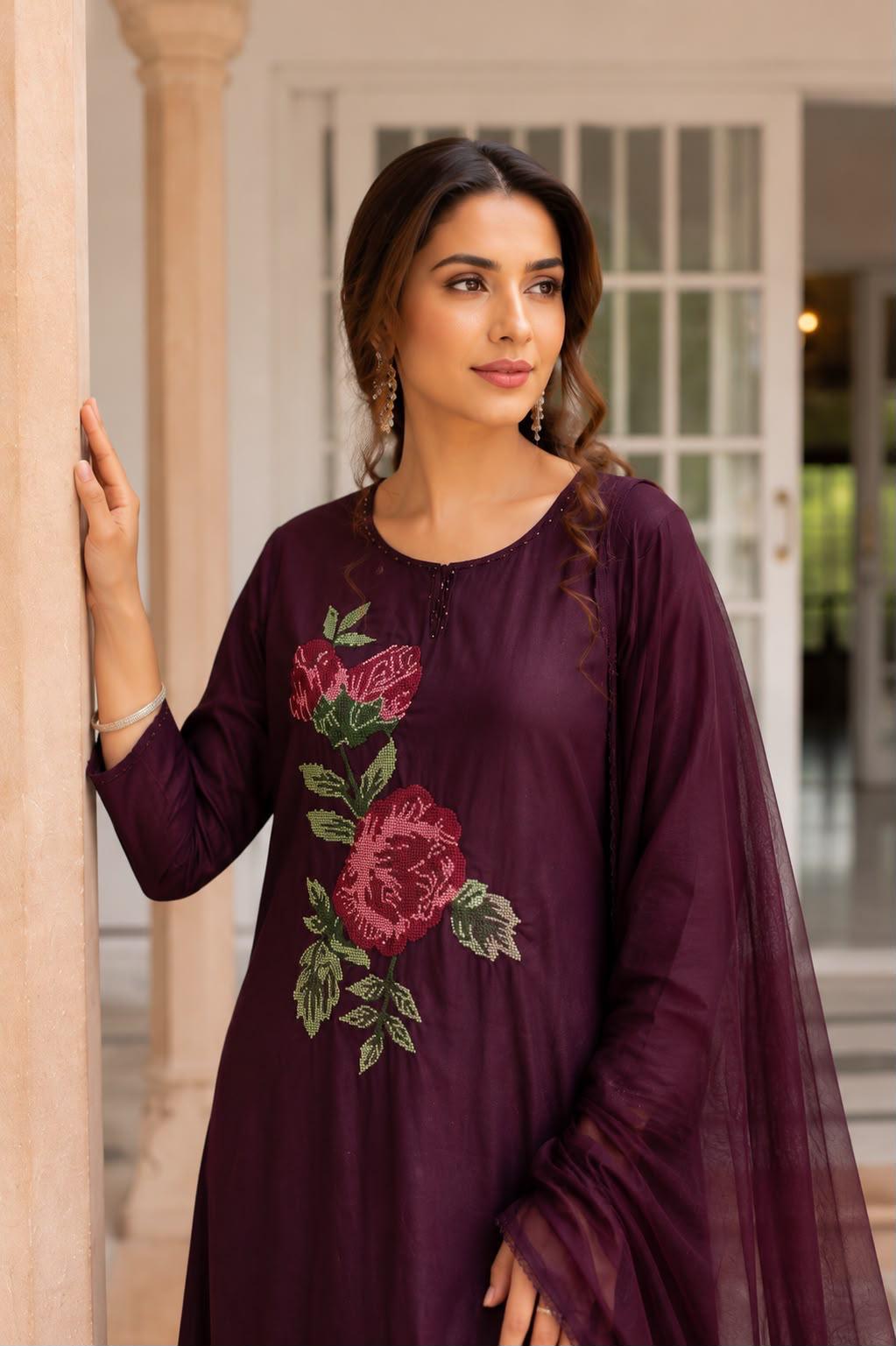 Pure Mull Cotton Wine 3pc Set