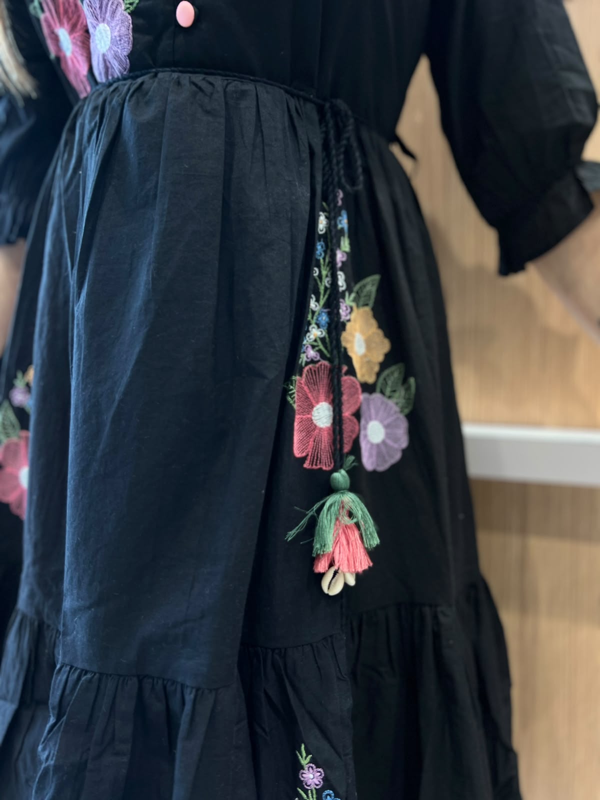 Pure Cotton Black Midi