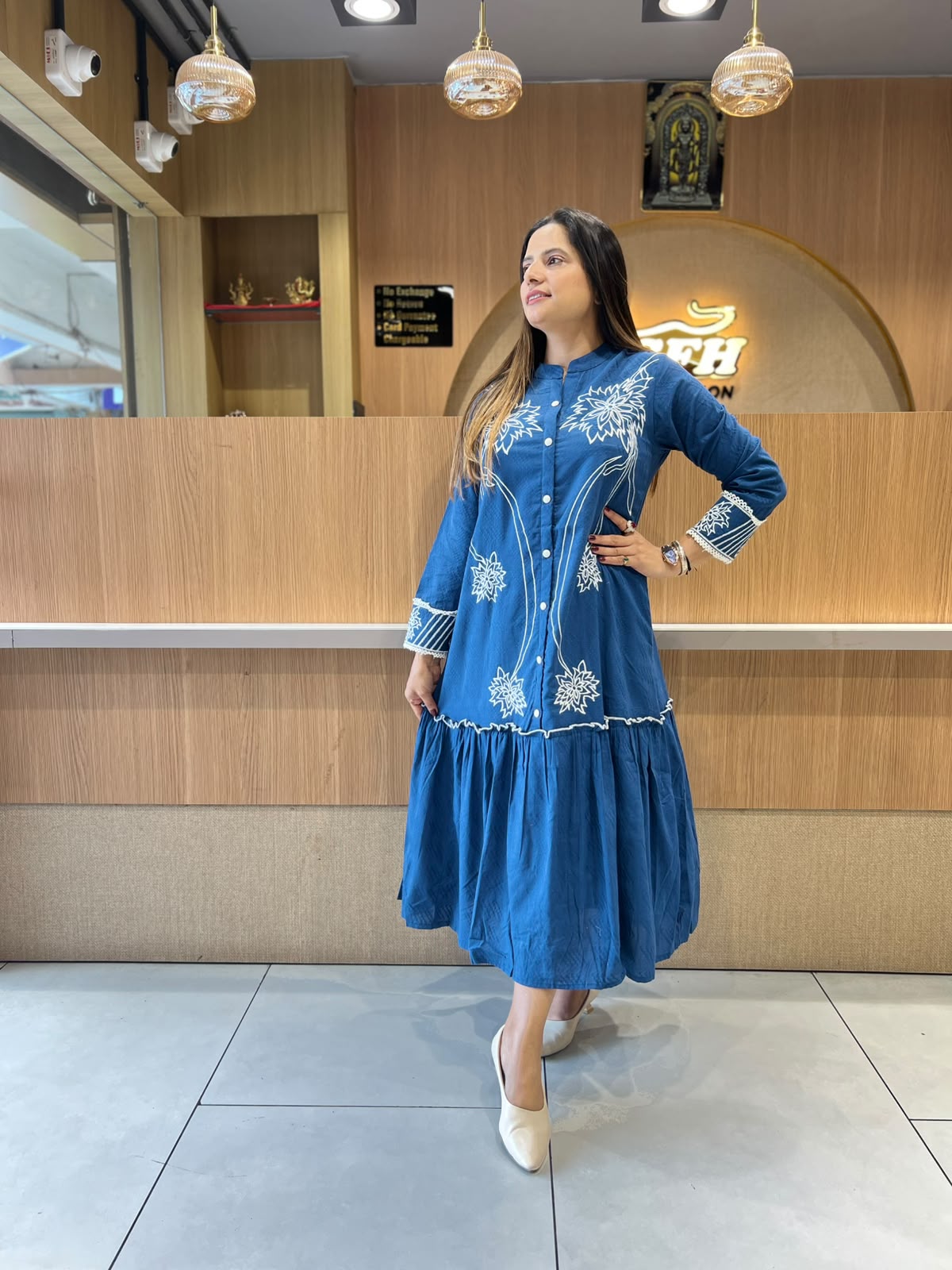 Pure Cotton Blue Midi