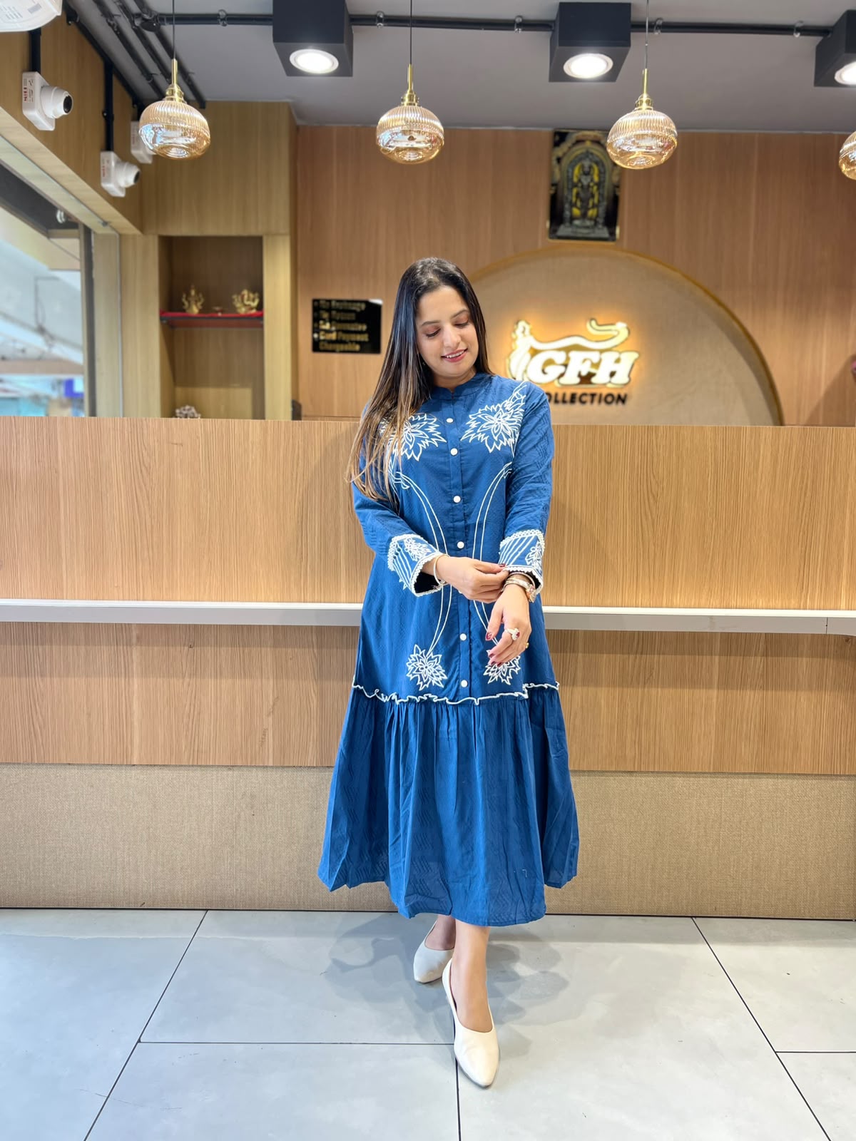 Pure Cotton Blue Midi