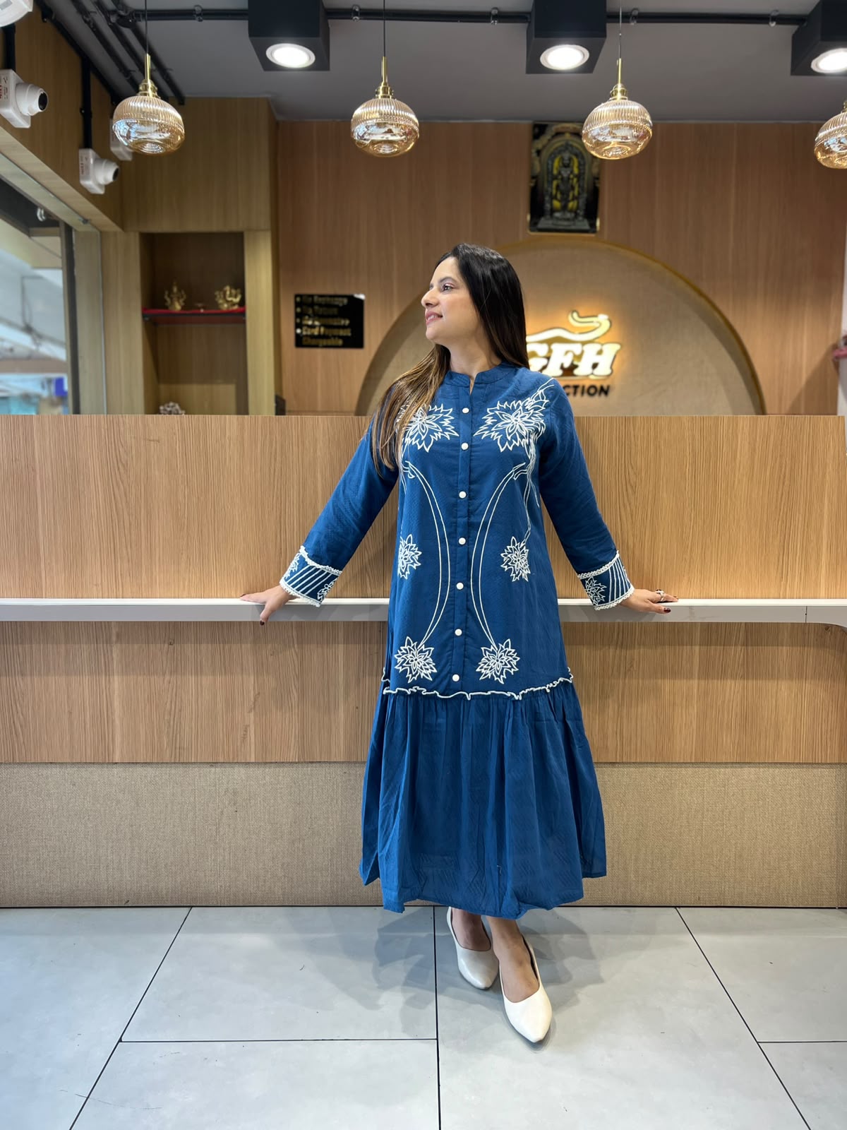 Pure Cotton Blue Midi