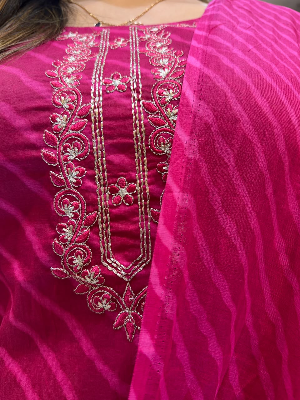 Pure Cotton Rani Pink 3pc Set