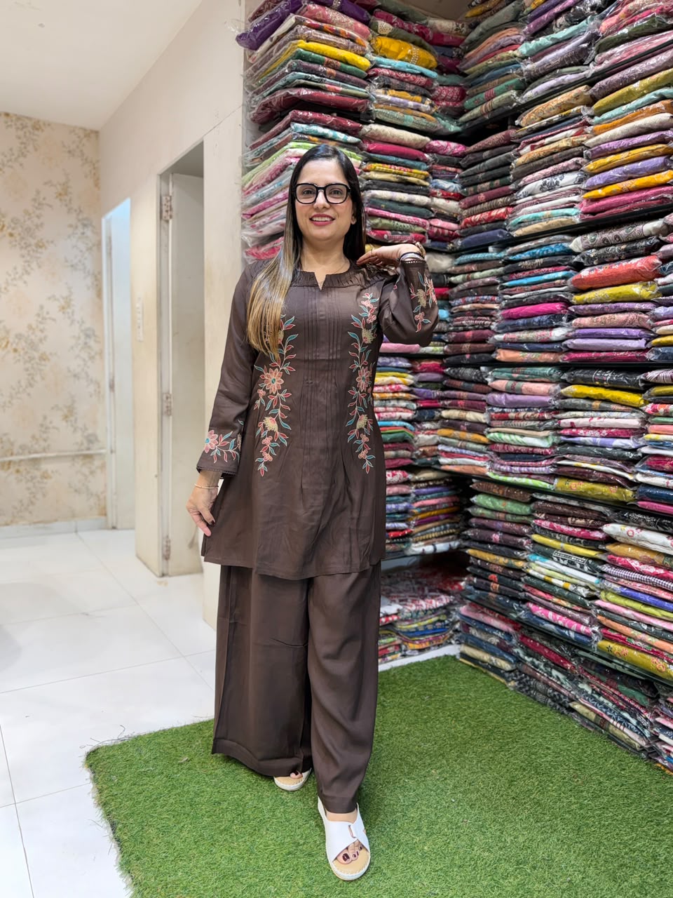 Pure German Rayon Brown 2pc Set