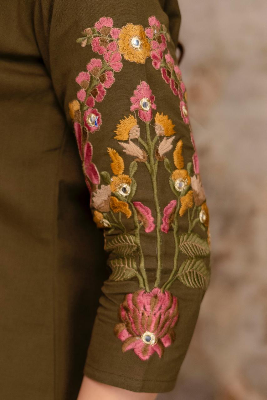 Pure Flex Cotton Mahendi Green 2pc Set
