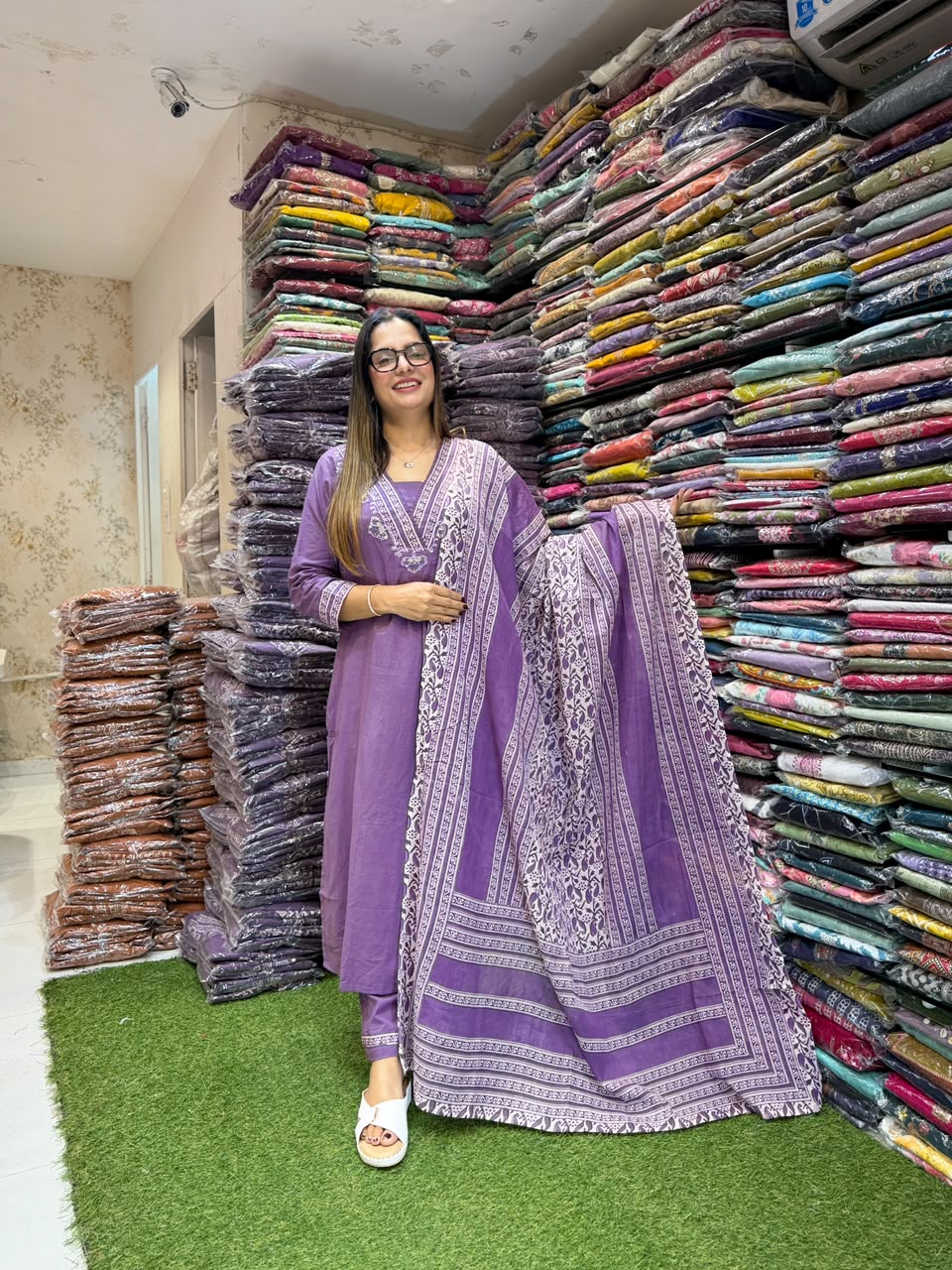 Pure Cotton Purple 3pc Set