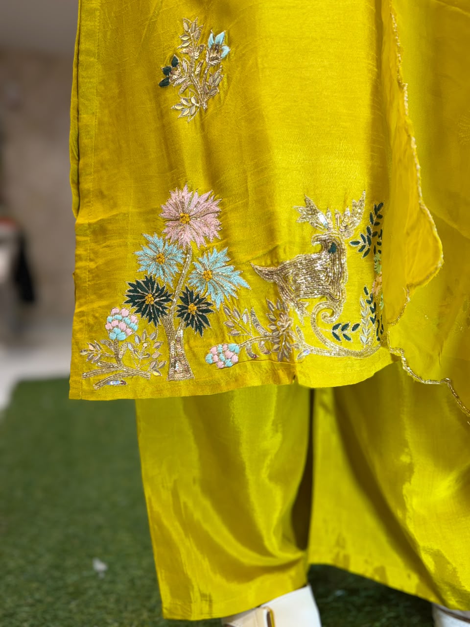 Pure Dola Silk Yellow 3pc Set
