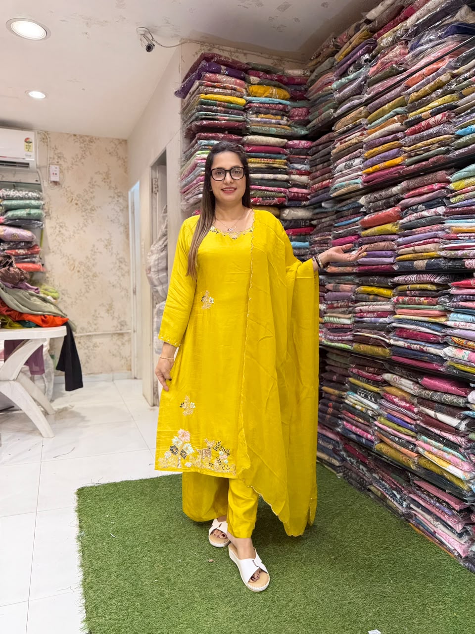 Pure Dola Silk Yellow 3pc Set