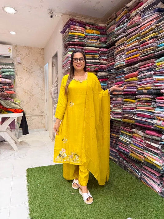 Pure Dola Silk Yellow 3pc Set