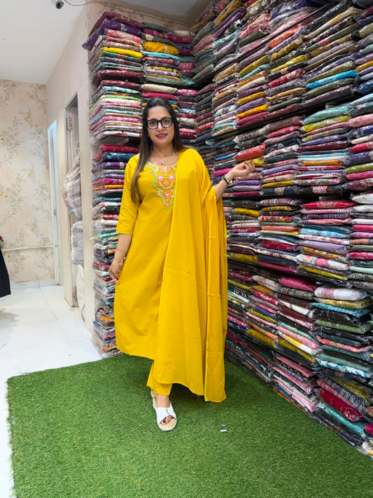 Pure Cotton Yellow 3pc Set