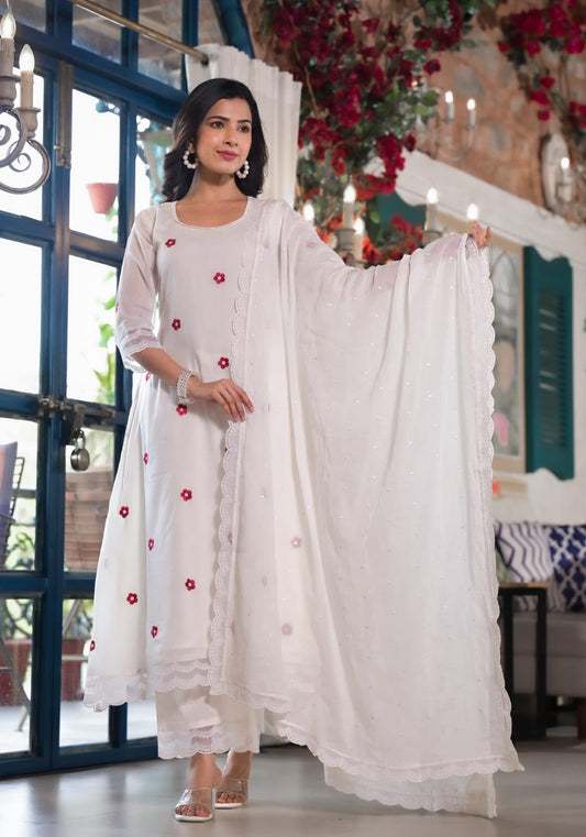 Pure Mull Cotton Pearl White 3pc Set